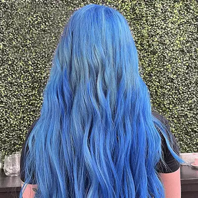 Full hair color transformation showcasing vibrant results